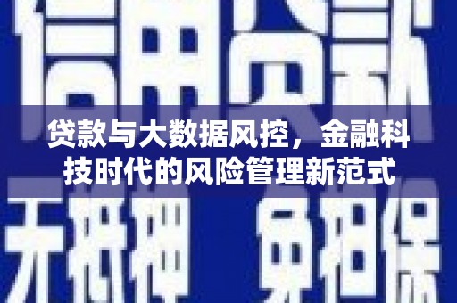 德惠贷款与大数据风控，金融科技时代的风险管理新范式