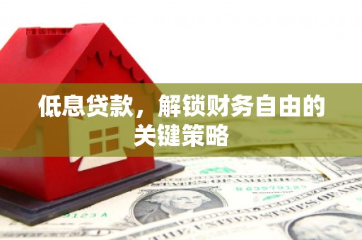 德惠低息贷款，解锁财务自由的关键策略