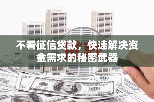 德惠不看征信贷款，快速解决资金需求的秘密武器